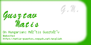 gusztav matis business card